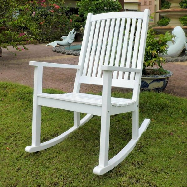 International Caravan Acacia Rocking Chair, Antique White - Large TT-RO-03-AWT